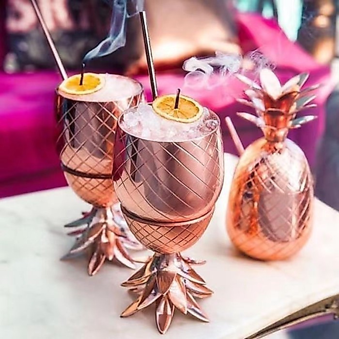 Hàng sẵn có ~ Dứa Cocktail Glass Thép không gỉ Sáng tạo Dứa Glass Bar Cocktail Pha chế Độc đáo Dứa G