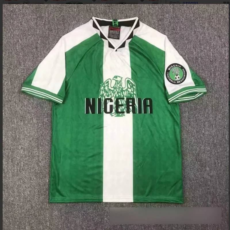96 Nigeria Retro Jersey No. 10 Okecha No. 4 Kanu Soccer Uniform Cold-Door Jersey Pv0s