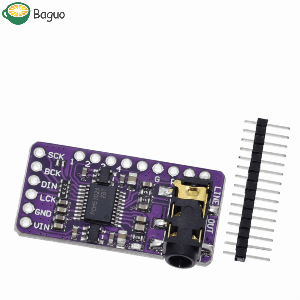 Máy nghe nhạc BAGUO PCM5102A I2S, Âm thanh kỹ thuật số PCM5102A DAC I2S Mô-đun, Giao diện máy nghe n
