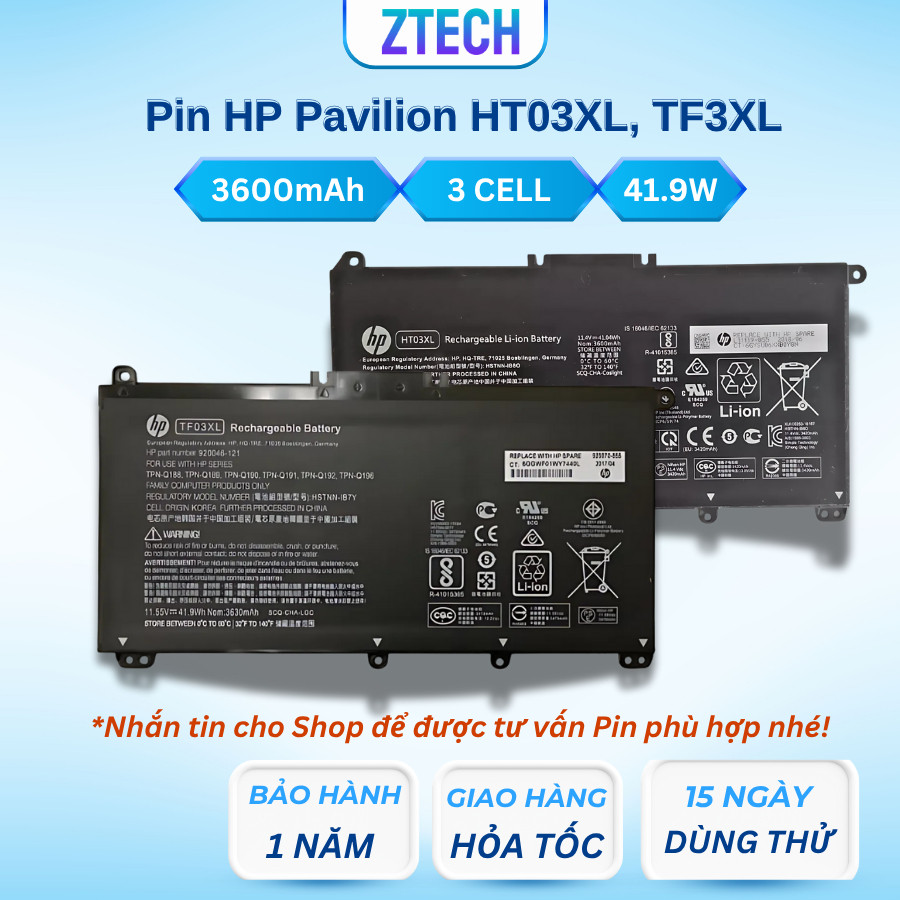 Phụ Kiện Laptop Pin HP Pavilion CS03XL HT03XL TF3XL HS04  BT04XL BH 12T