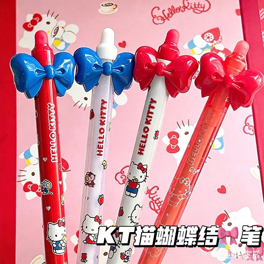 Yuemu Hello Kitty Sweet Cool Press Gel Pen Pink Black Bow Hoạt hình dễ thương Giá trị cao 0,5mm Hell