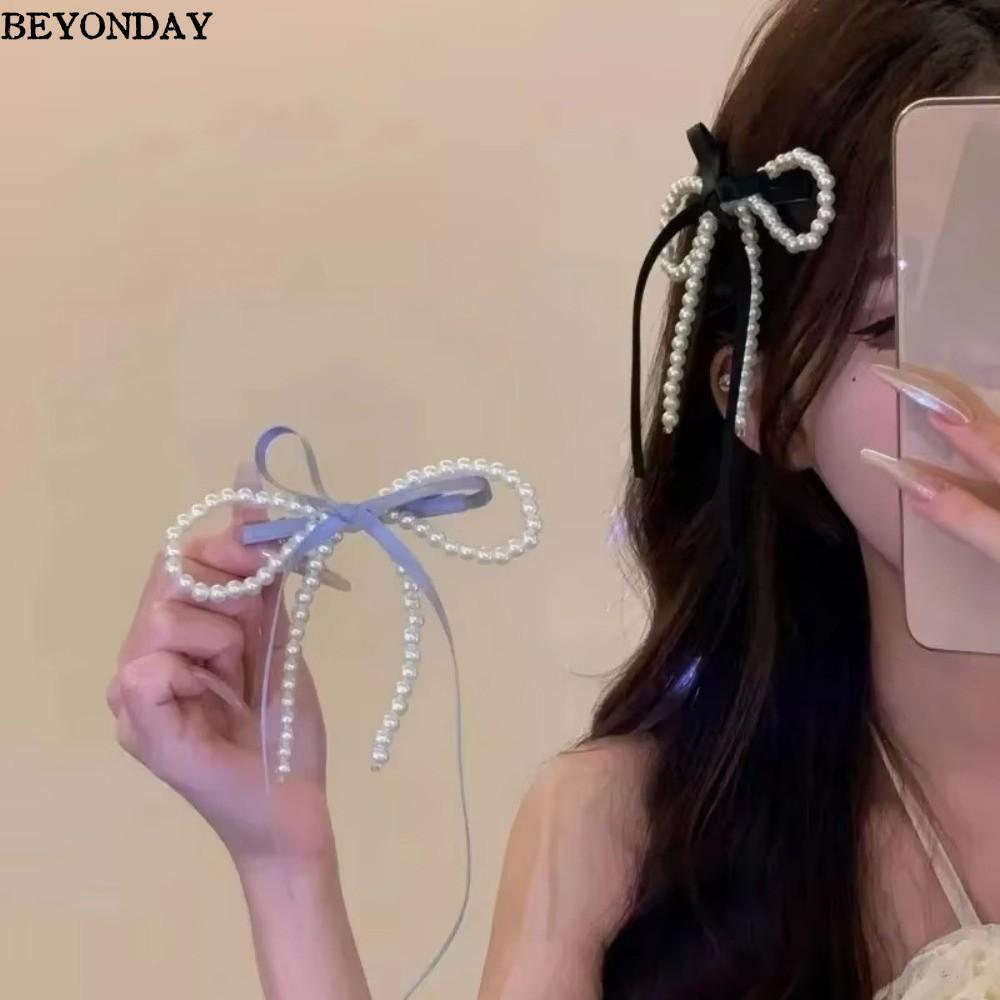 BEYONDAY Fairy Barrettes, Kẹp đầu lưng nữ Barrettes Ribbon Barrettes, Thiết kế nơ phong cách nữ tính
