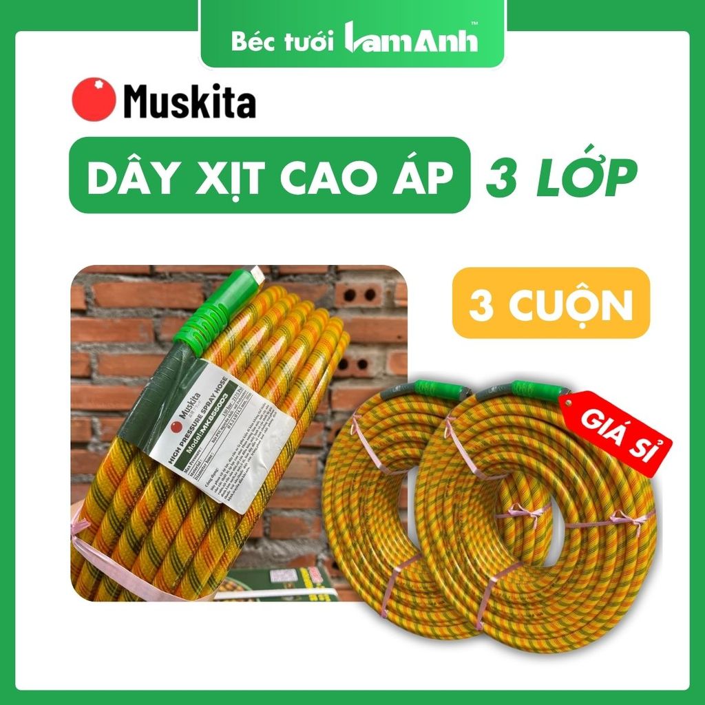 [Sỉ 3 Cuộn] DÂY NÉN ÁP LỰC CAO MUSKITA 8.5MM DÀI 50 MÉT DÂY XỊT TƯỚI CHO CÂY TRỒNG dây tưới cây sân 