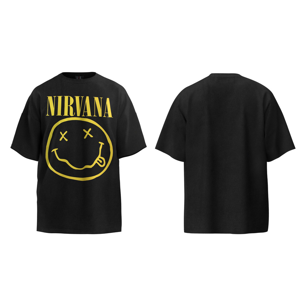 4EP8 NIRVANA Nirvana Kortkoben vintage washed distressed vintage Rock band short sleeve shirt T T-sh