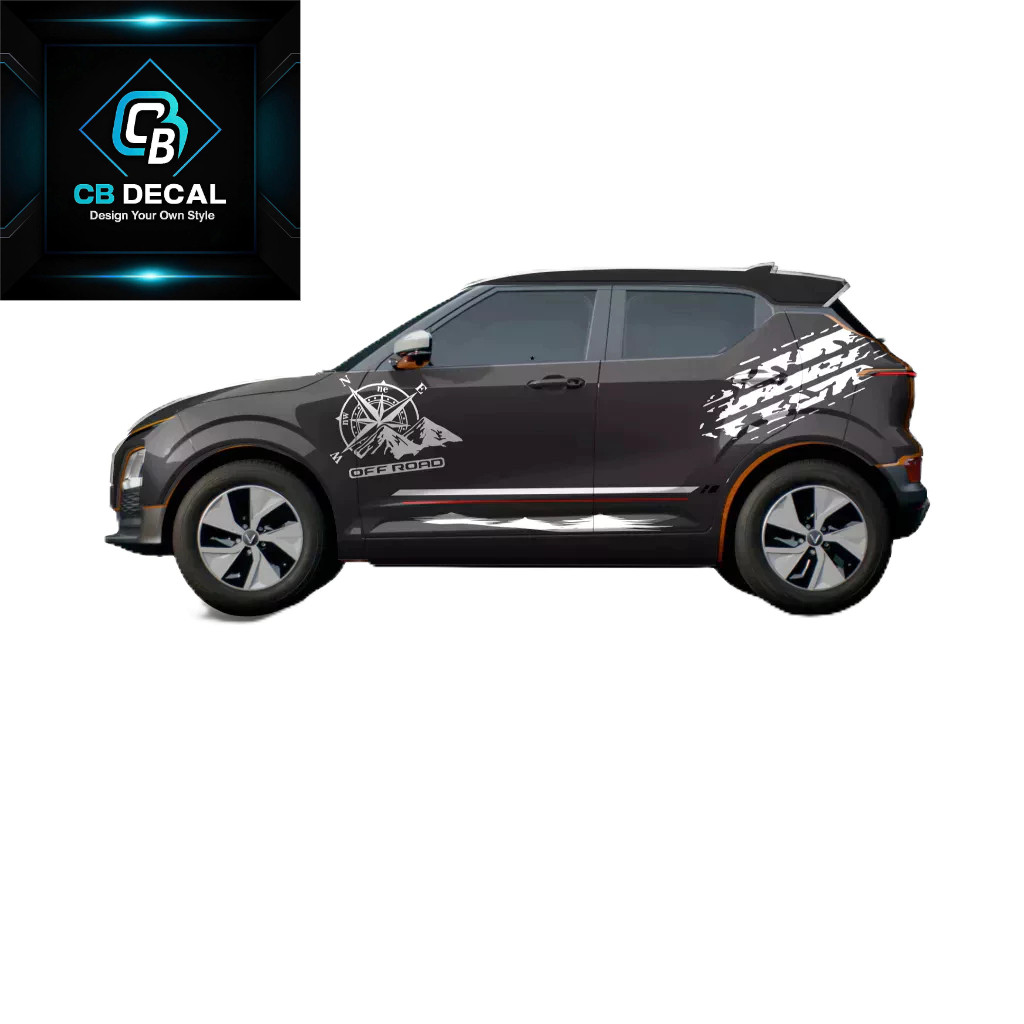 Tem Dán Xe VF5 Offroad - Decal La Bàn Leo Núi Dán Sườn Xe Cá Tính, Mạnh Mẽ, Thể Thao- tem 2 bên sườn