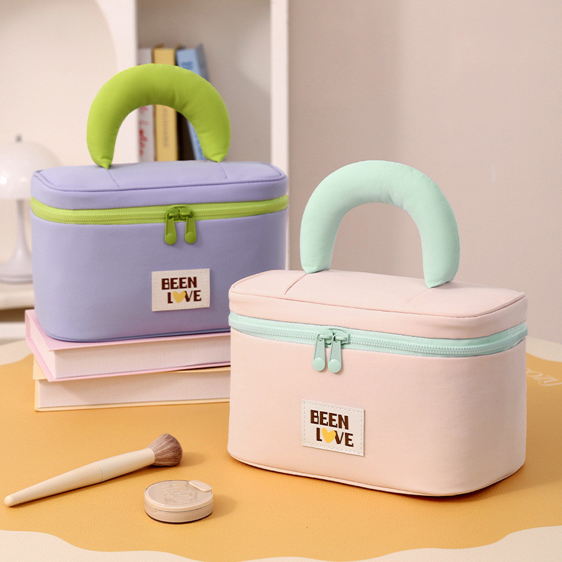 Túi đựng mỹ phẩm Macaron Túi đựng mỹ phẩm Nylon chống sóng Dung tích lớn Marshmallow Heaven