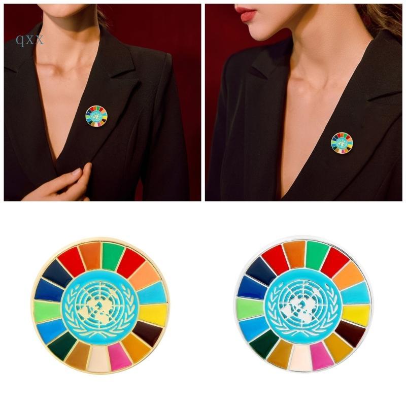 CH * United Nations SDGs Trâm cài màu cầu vồng Mục tiêu phát triển bền vững Men Pin