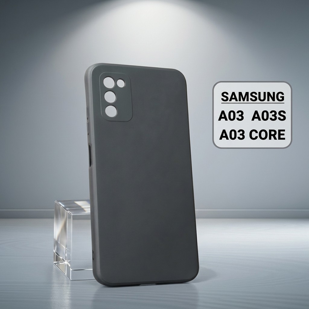 Ốp lưng Samsung A03, A03s, A03 Core LTN NEW trơn màu đen | Ốp điện thoại SS galaxy dẻo bảo vệ camera