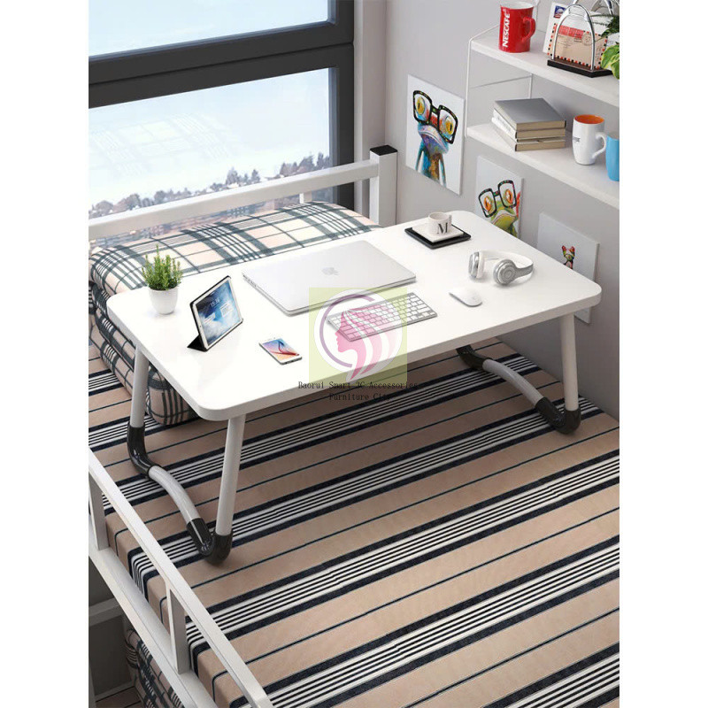 Foldable Sitting Study Table with White U-Shaped Legs and Mdf Wooden Top 40X60Cm