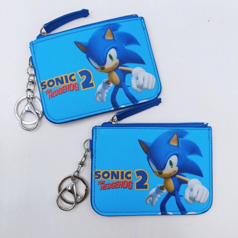 Sonic Trẻ Em Ví Sonic Ezlink Đựng Thẻ Có Móc Khóa Da Pu Chống Thấm Nước Đa Năng Ví Đựng Tiền Xu Soni
