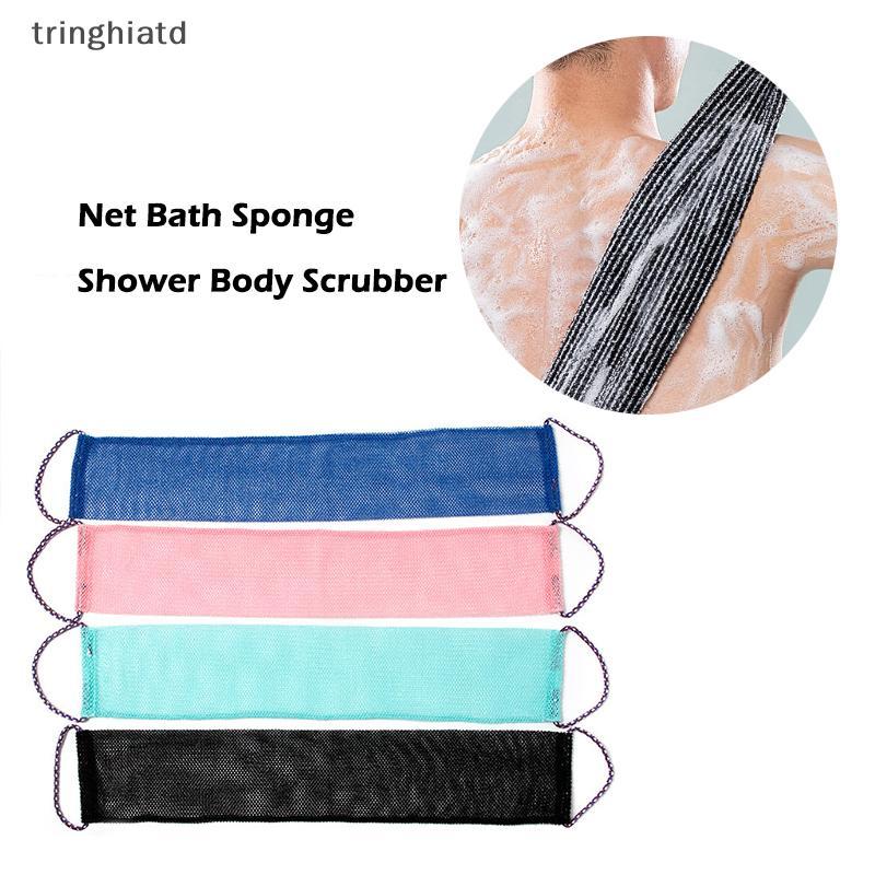 Tringhiatd Phi Net tắm miếng bọt biển, 14x77cm tẩy tế bào chết tắm cơ thể Scrubber, da mượt mà Tri
