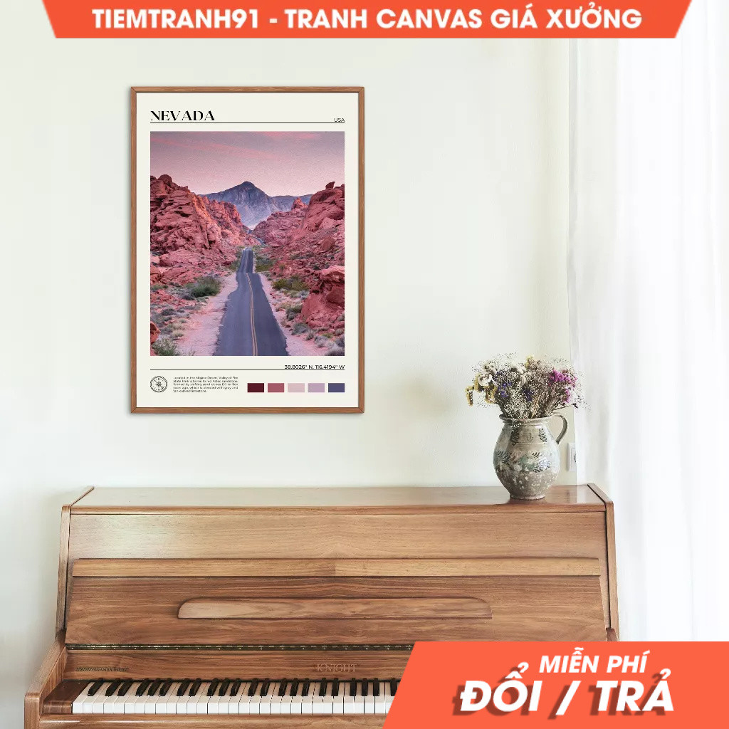Tranh treo tường, Oil Paint, Nevada Wall Art, Nevada Poster, Nevada Photo, Nevada Wall Decor, United