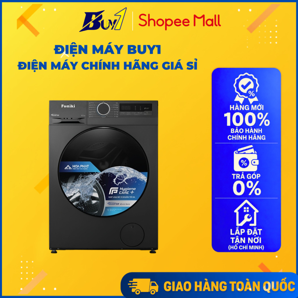 HWM-F895ADG - Máy giặt Funiki Inverter 9.5 kg HWM F895ADG - Hàng chính hãng