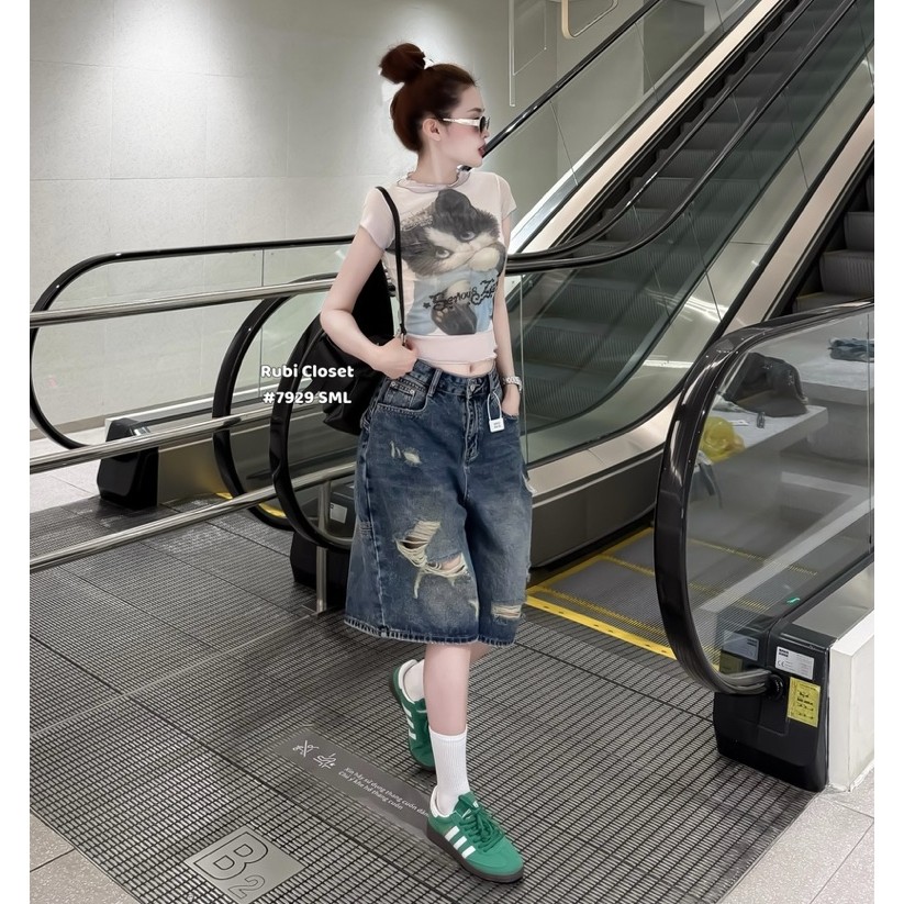 Quần jeans lửng rách QCL1 (#7929)