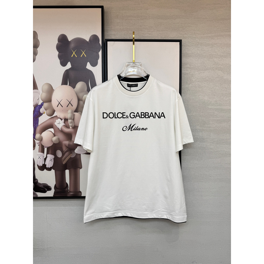 Dolce & Gabbana Dolce & Gabbana Dolce & Gabbana Áo thun ngắn tay mùa hè cỡ lớn cổ tròn dáng rộng cổ 