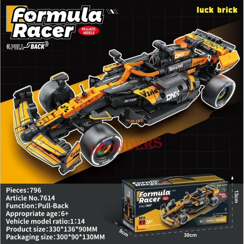 4 Khối xây dựng ô tô đua xe F1 Model - 1: 14 Master Pull-Back Car Model, Khối xây dựng