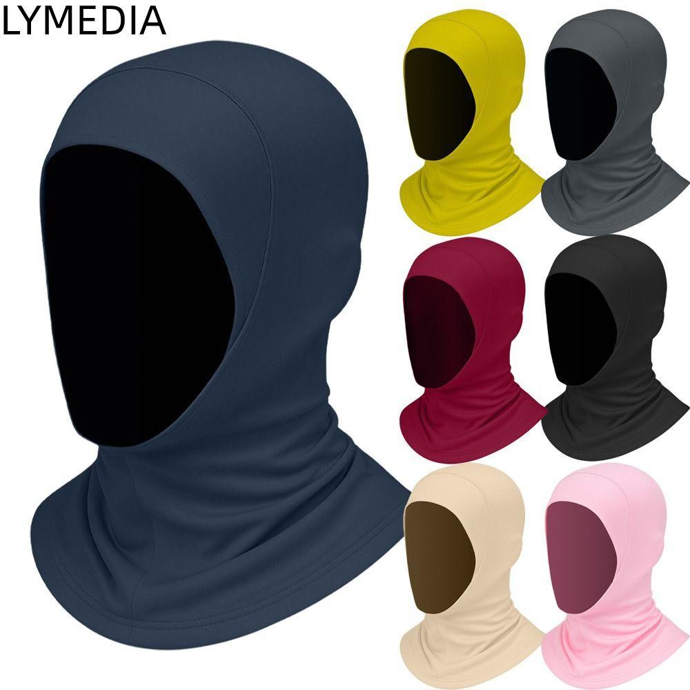 Khăn Hijab nữ LYMEDIA, Khăn choàng Hijab cổ lụa băng, Chống nắng thanh lịch Spandex nhẹ sẵn sàng mặc