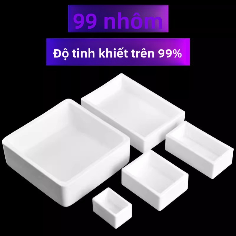 Cốc Nung Corundum Al₂O₃ 99% Vuông Chịu Nhiệt 1700°C Phòng Thí Nghiệm / 99% Alumina Square Crucible