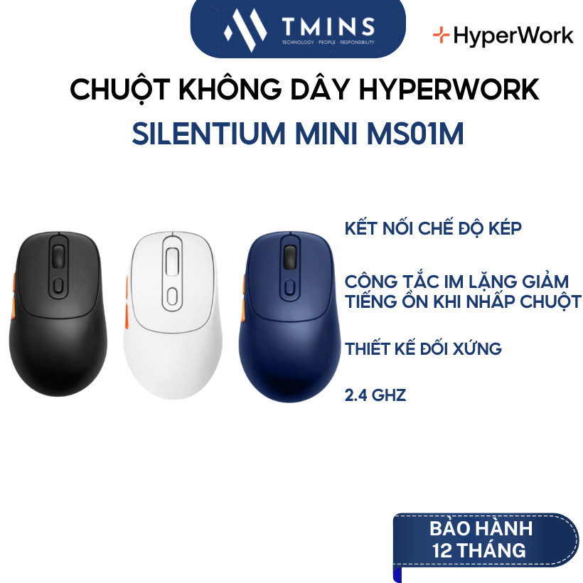 Chuột không dây HyperWork Silentium Mini MS01M