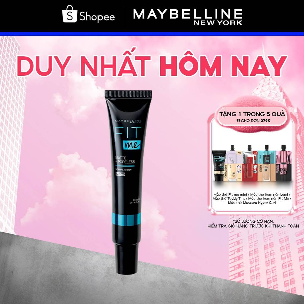 Kem Lót Kiềm Dầu Ngăn Xuống Tông SPF 20 Fit Me Primer Matte+Poreless Maybelline New York 30ml