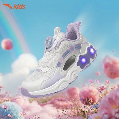 Anta Kids Giày Thời Trang Thể Thao size 28-33 Bé Gái Giày sneaker trẻ em có đèn phát sáng 3226B9981
