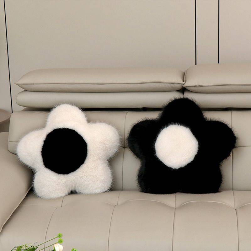 Imitation Fox Fur Plum Sofa Living Room Pillow Cushion Office Nap Pillow Home Chair Cushion NamR