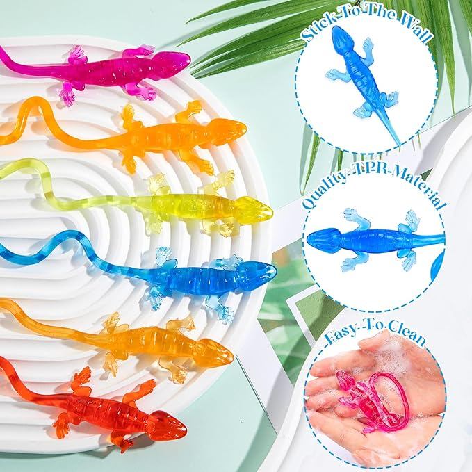 Retractable Long Tail Sticky Gecko Toy Rolling Wall Climber Man Stretch Palm Funny Prank Toy For Fam