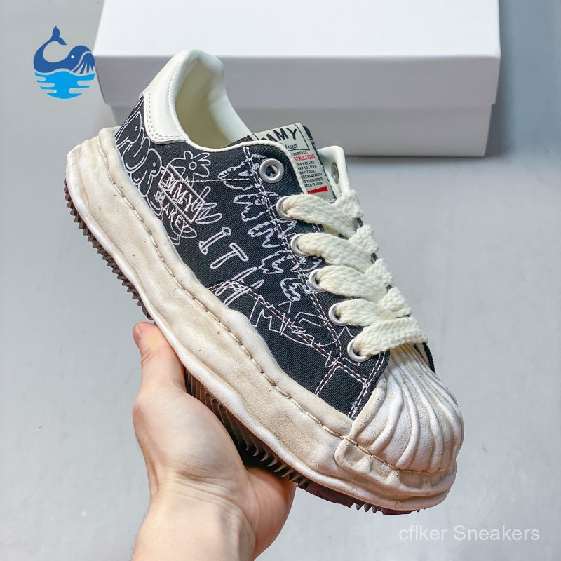 Giày MMY Mihara Yasuhiro Original Sole Canvas Low retro dissolving casual sneaker chính hãng