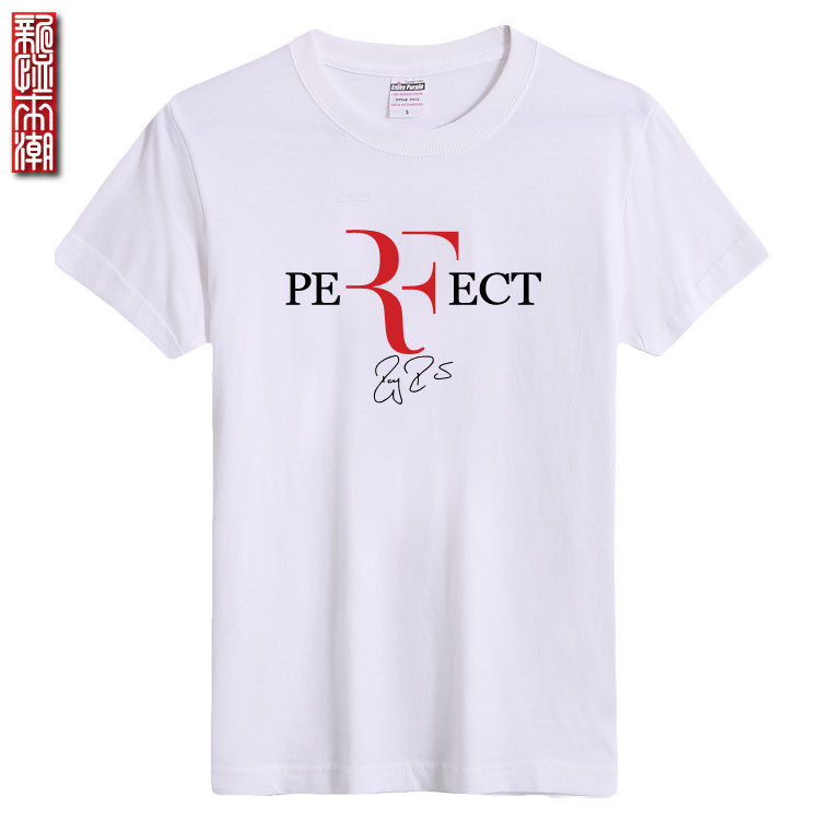 Áo thun Tennis Roger Federer RF mùa hè 100% Cotton cao cấp