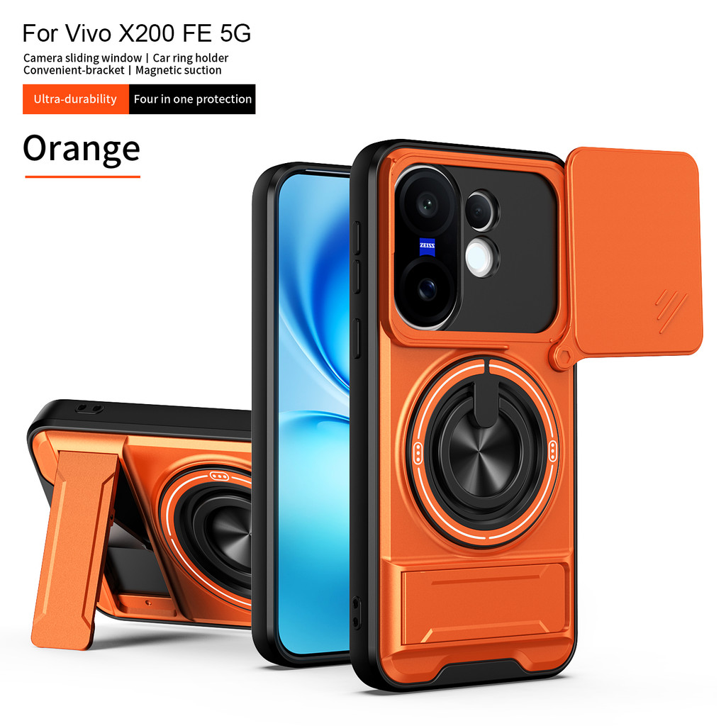 Dành Cho Vivo X200 FE Ốp Lưng vivo x200fe Cover X200 FE Ốp Điện Thoại Magsafe Từ Gấp Giá Đỡ Giáp Quâ