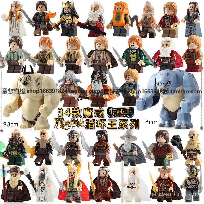 Nhẫn ma thuật Vua Hobbit Hobbit Gandolf Aragon Orc Tương thích Khối xây dựng lắp ráp trong nước Đồ c