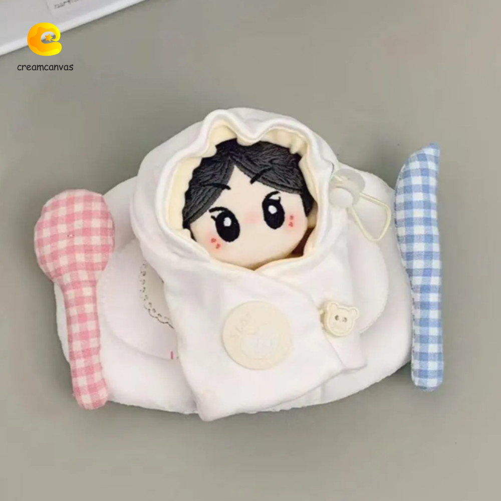 KEMCANVAS​ Quần áo búp bê 10cm, Áo choàng Chăn nhỏ 10cm Quần áo quấn búp bê cotton, Quần áo DIY Túi 