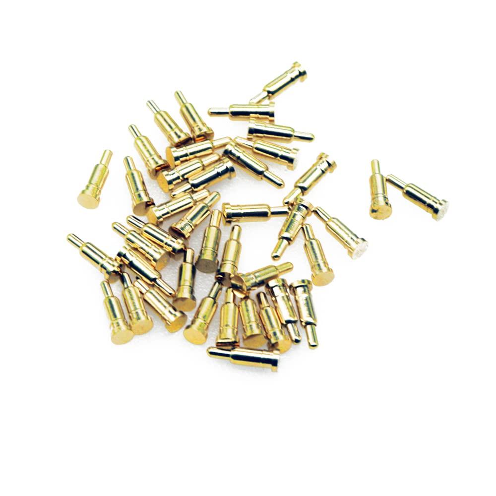 30 Chiếc Mạ Vàng Lò Xo Tải Thimble Pogo Chân Đầu dò 2mm Đường kính 6mm Chiều cao Pogopin Header Mục 