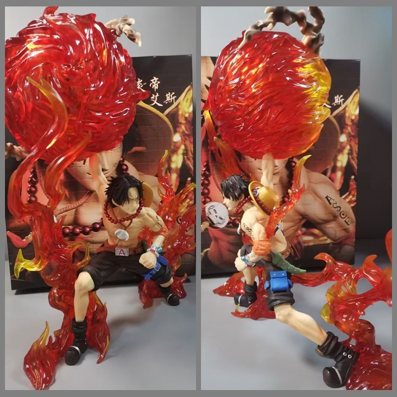 KSEQ One Piece merchandise statue POP The Three Brothers of the Fire Emperor Ace Fireball Ace Figure