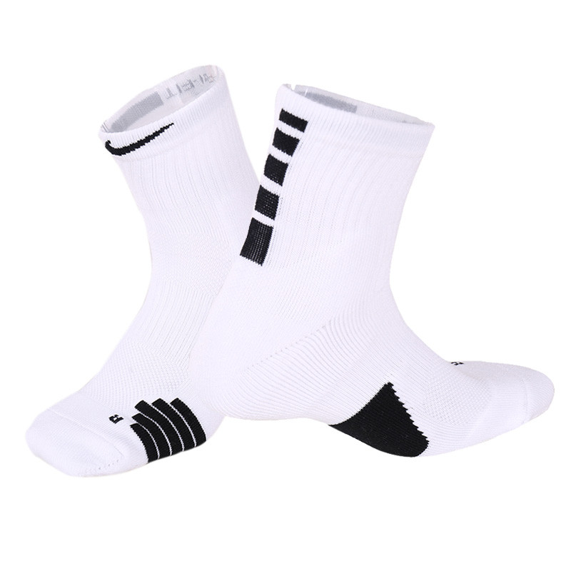 NIKE NIKE Tất Nam Tất Nữ Tất Thường Ngày Huấn Luyện Bóng Rổ Giữa Ống Elite Tất Cao Cấp Trắng Thể Tha