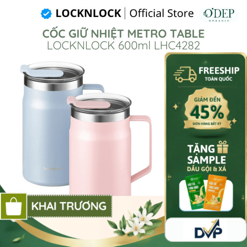 Cốc giữ nhiệt 600ml LocknLock Chính hãng Metro Table Mug LHC4282PIK - SHOP DVP