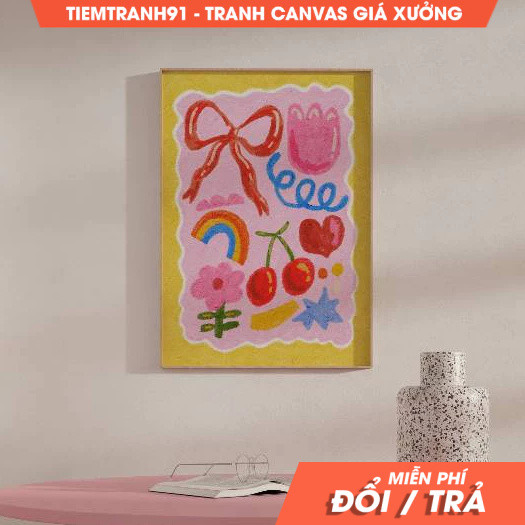 Tranh treo tường, Colorful Abstract Wall Art,Abstract Wall Art, Acrylic Art, Printable Art, tặng kèm