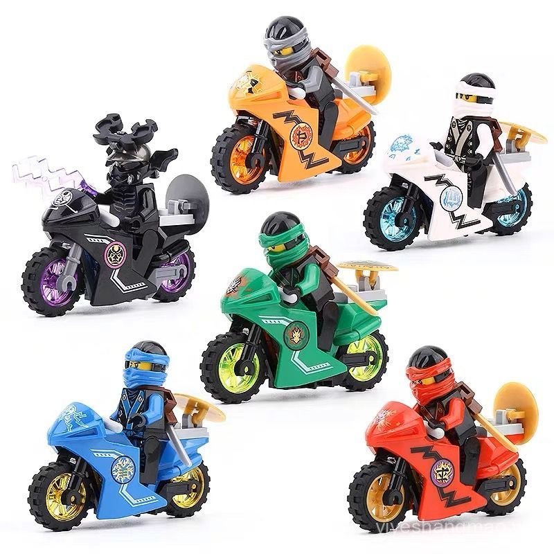 Tương thích với Phantom Ninja Motorcycle Military Fulian Building Block Minifigure Golden Ninja Boy 