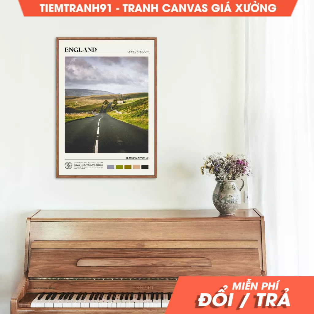 Tranh treo tường, Oil Paint, England Wall Art, England Poster, England Photo, England Wall Decor, UK
