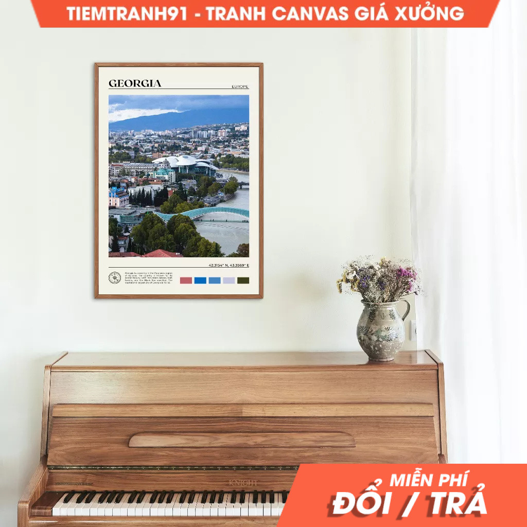 Tranh treo tường, Oil Paint, Georgia Wall Art, Georgia Poster, Georgia Photo, Georgia Wall Decor, Eu
