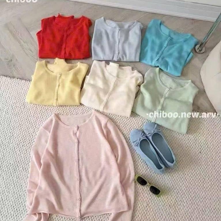 Áo cardigan len mongtogi mỏng cổ tròn hàng QC đẹp mã 8275#