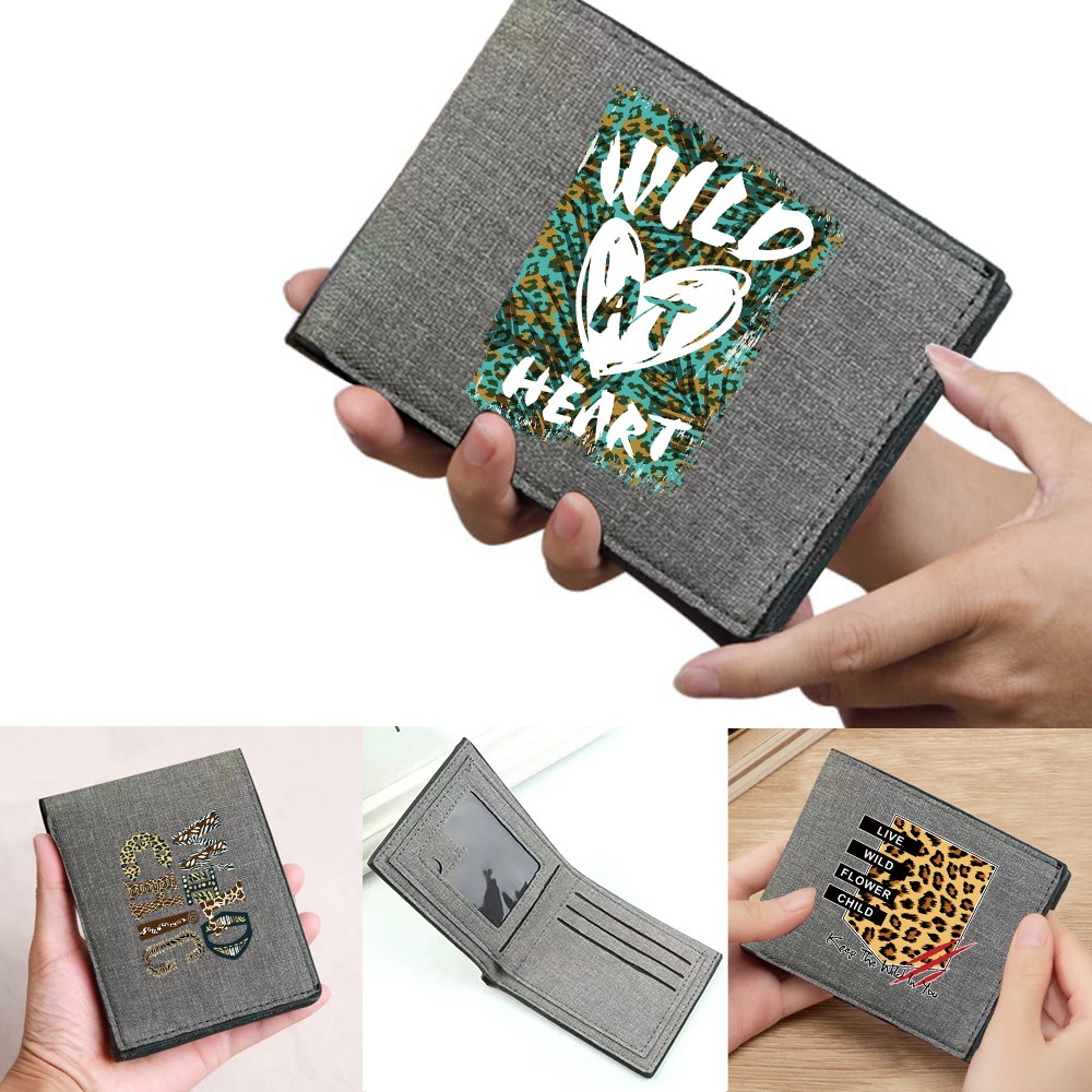 Wallet Wild Printing  Vintage Business Wallet Students Key Coin Storage Purse Bank ID Cardholder Clu
