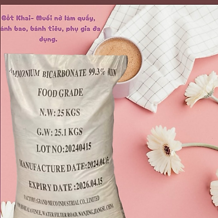 Bột Khai NH4HCO3 (Ammonium Bicarbonate) - Muối Nở Tạo Xốp, Tạo Rỗng Vật Liệu, Ứng Dụng Công Nghiệp (