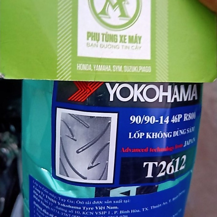 1 Vỏ Yokohama ninja  bánh sau AB / Vision 90/90-14 chính hãng