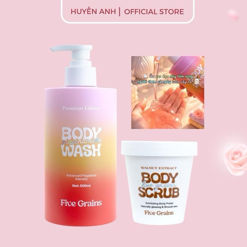 Sữa tắm giúp sáng da Five Grains Niacinamide Body Wash 500ml