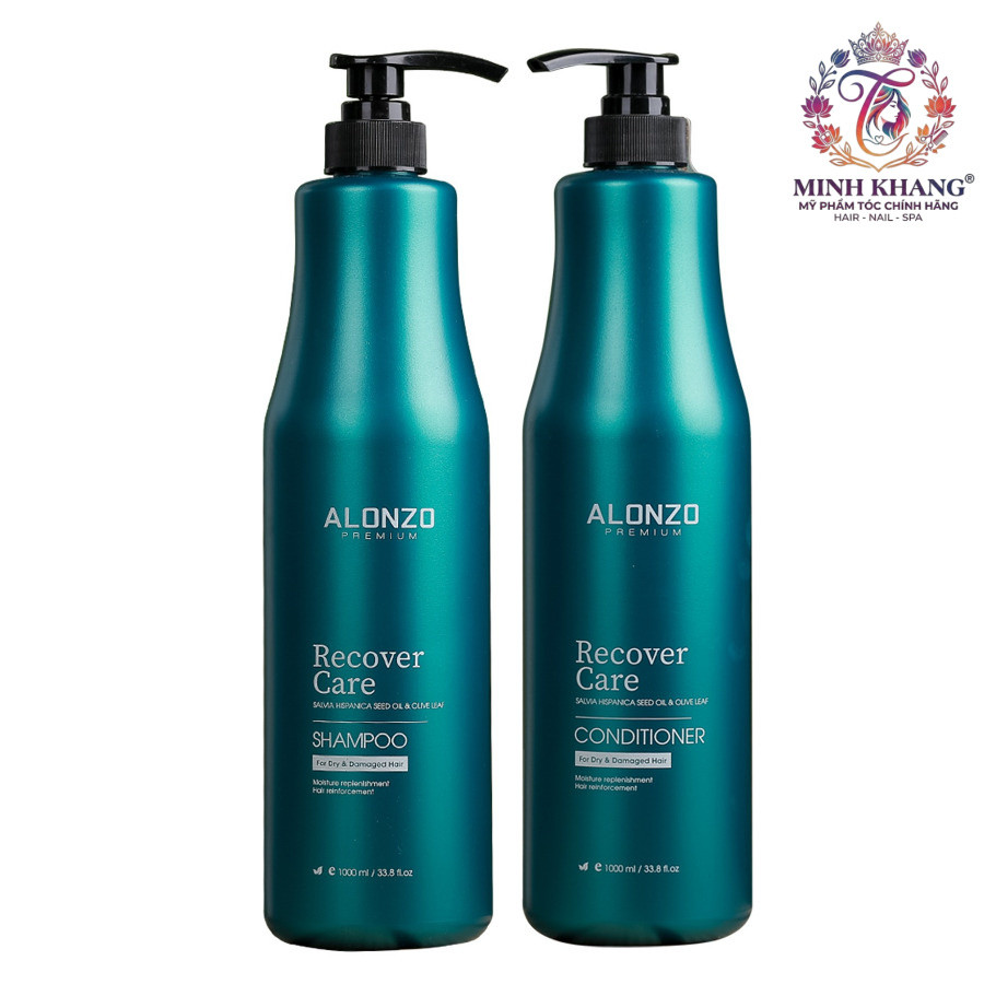 Dầu gội xả Alonzo Recover Care cho tóc khô và hư tổn 1000mlx2 ( New 2024 ) [ MK ]