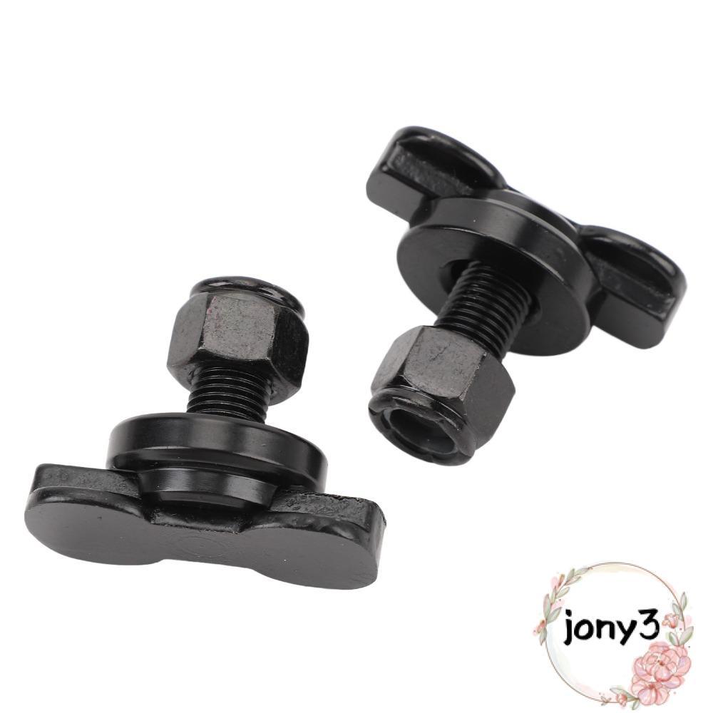 JONY 2 Chiếc L Track Stud Lắp, Thép Carbon Đen L Track Đôi Lug, Stud Lắp Mạ Kẽm Ren Đinh Xe Máy