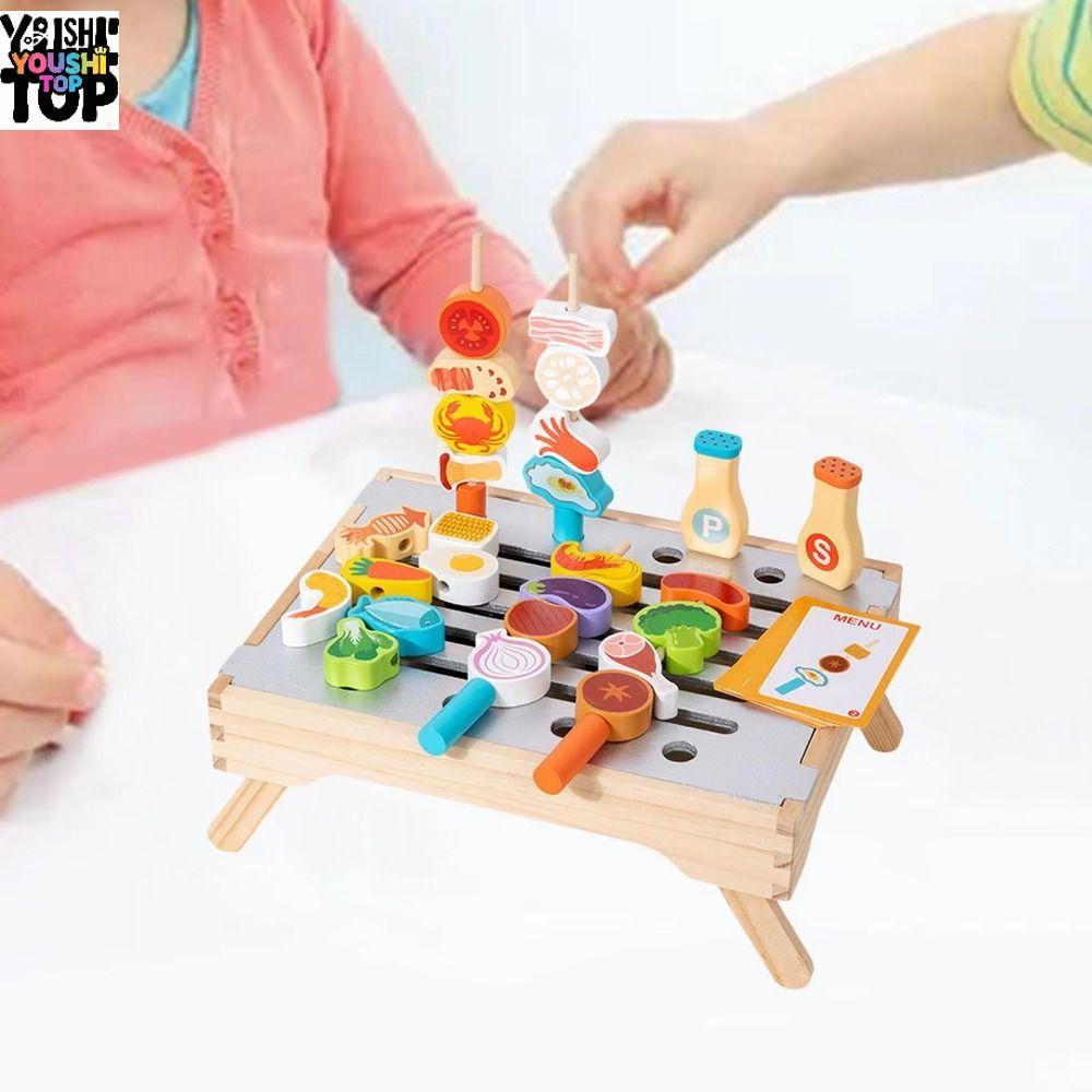 YOUSHI TOP Giả Vờ Chơi Đồ Chơi Nhà Bếp Montessori BBQ Đồ Chơi Giáo Dục Trẻ Tập Đi Bé Trai Bé Gái