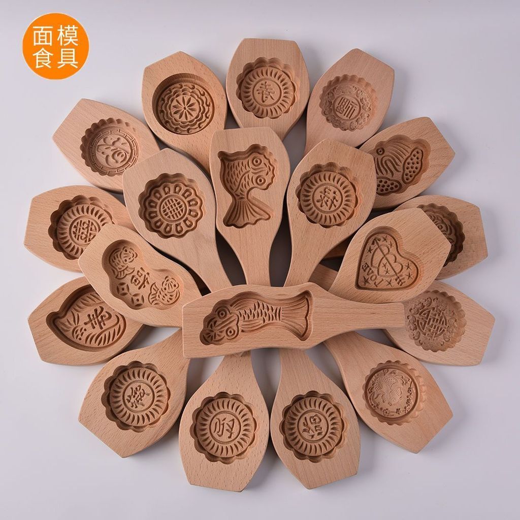 Glutinous rice steamed buns8daily Old-fashioned pastry molds, premium crystal rice cake molds, woode
