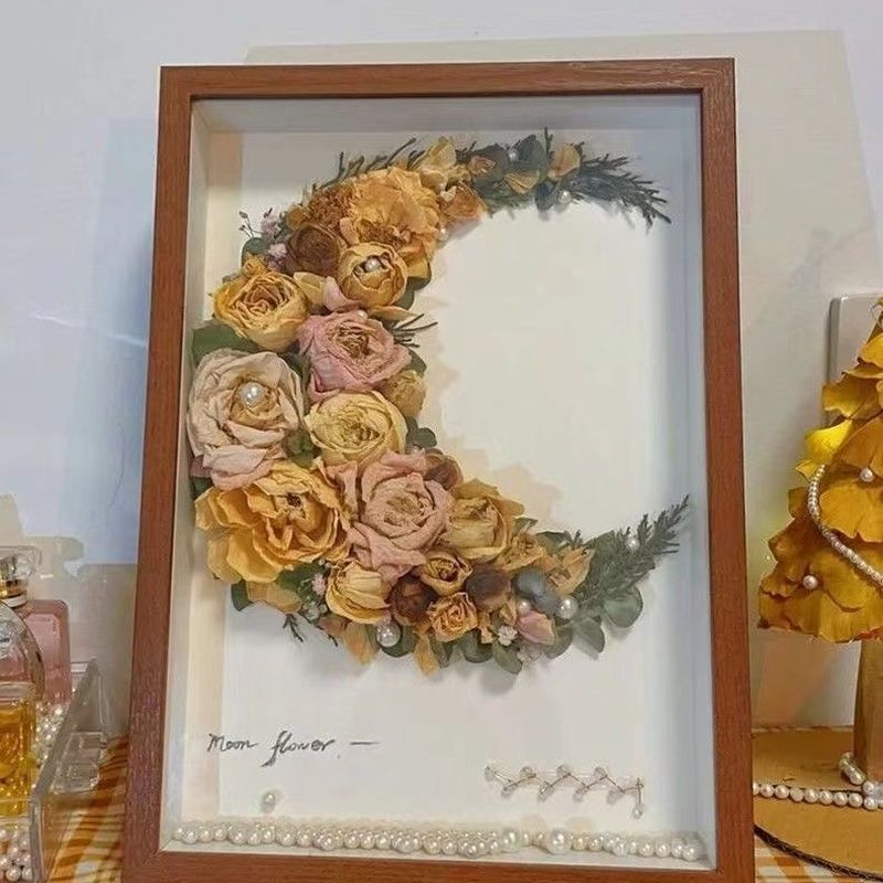 立体中空相框diy手工摆台蝴蝶相框永生花保存画框Wooden calligraphy photo frame, three-dimensional hollow table, cardboard pi